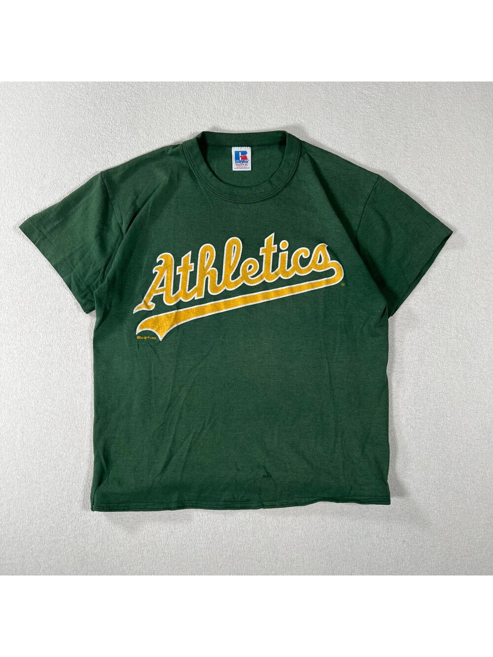 Vintage Russell Athletic Youth XL Green Athletics T-Shirt